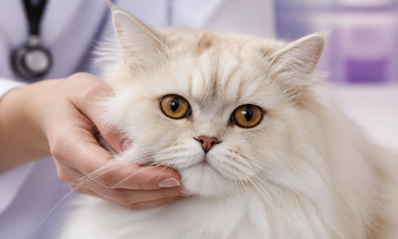 Gato branco recebendo cuidado veterinário acolhedor
